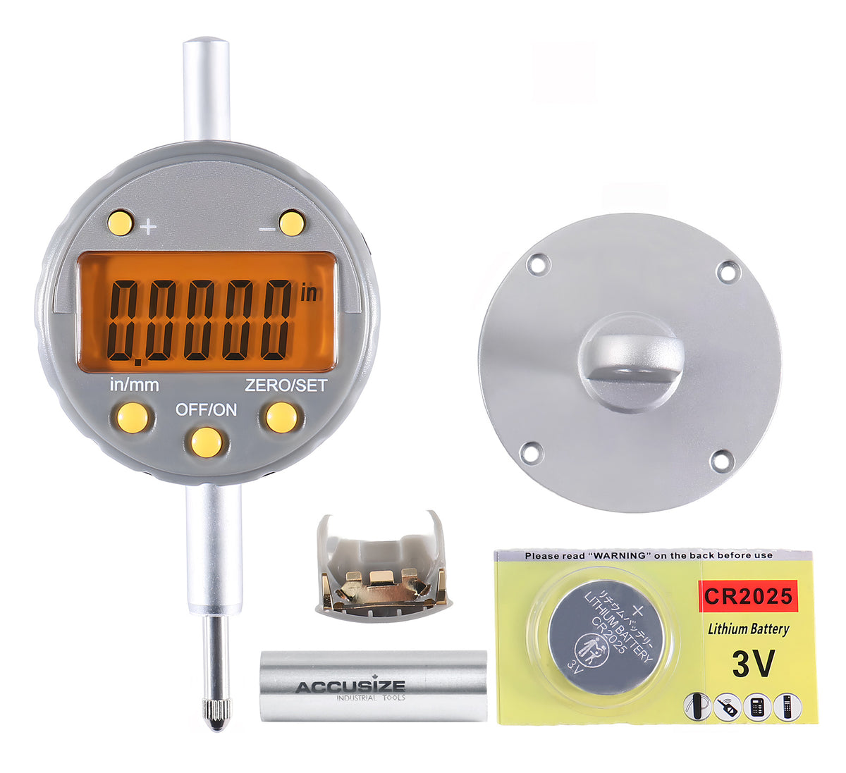 0-1/2'' by 0.00005'' Electronic Digital Indicator with Yellow LCD, 611H-1348Y