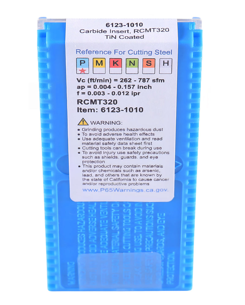 RCMT Inserts, carbure, revêtu de Tin, 10 pc/boîte