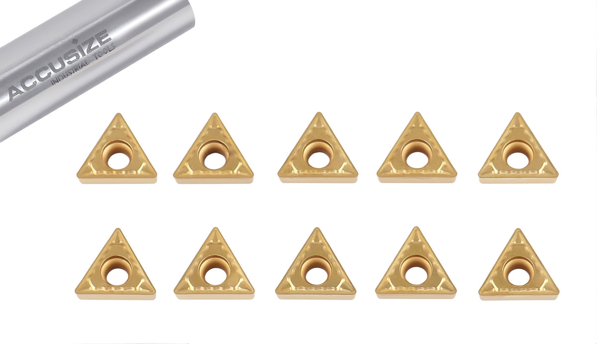 Carbide Inserts, TCMT, TiN / CVD Coated, 10 PCS/SET