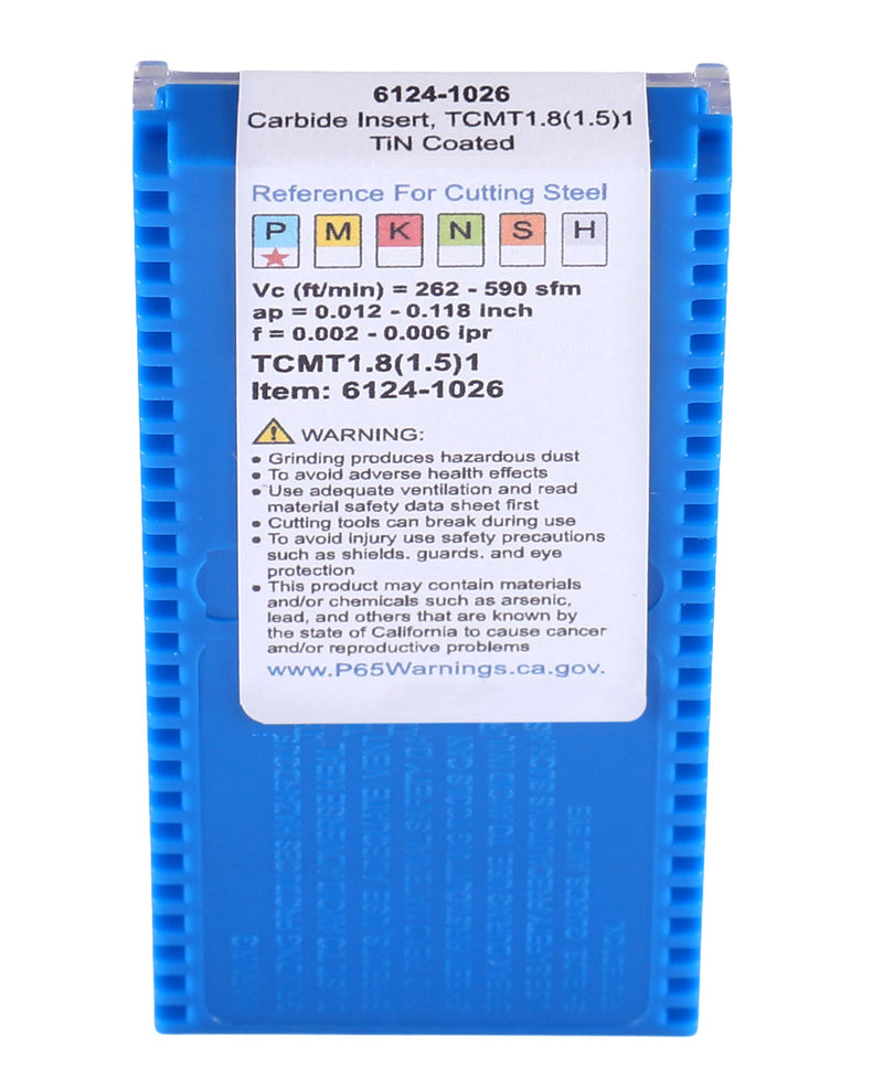 Carbide Inserts, TCMT, TiN / CVD Coated, 10 PCS/SET