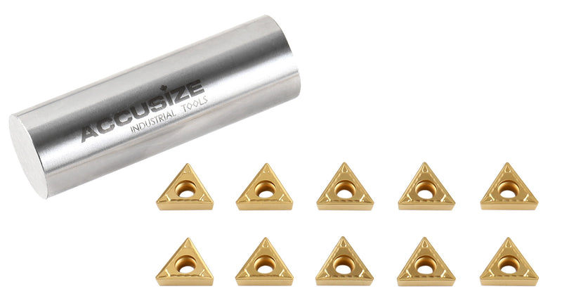 Carbide Inserts, TCMT, TiN / CVD Coated, 10 PCS/SET