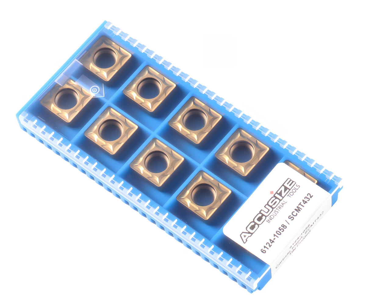SCMT432 Carbide Inserts 10pcs/set, CVD coated, TiN Coated or Uncoated BU810