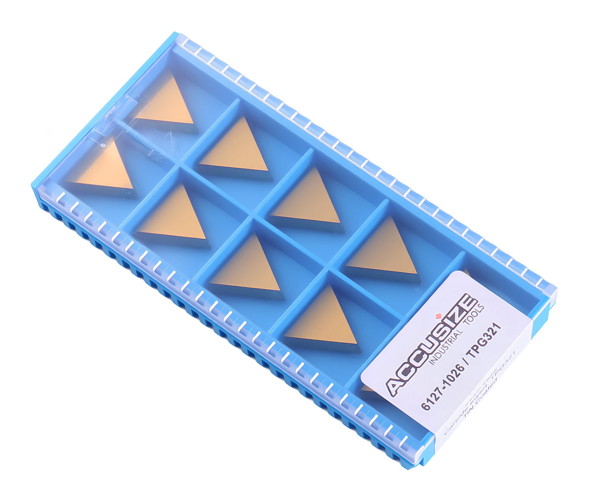 TPG, TiN Coated Carbide Inserts, 10 Pcs/Set