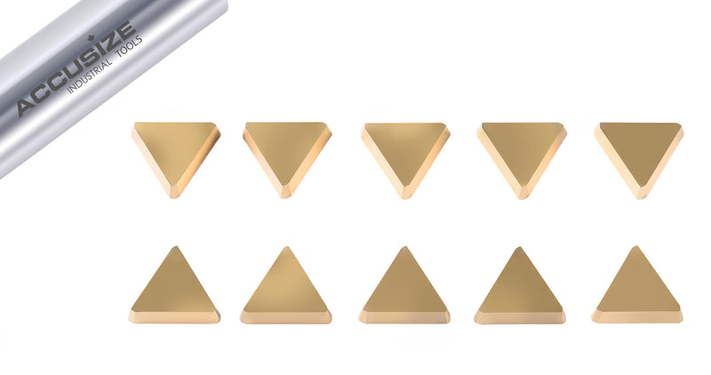 TPG, TiN Coated Carbide Inserts, 10 Pcs/Set