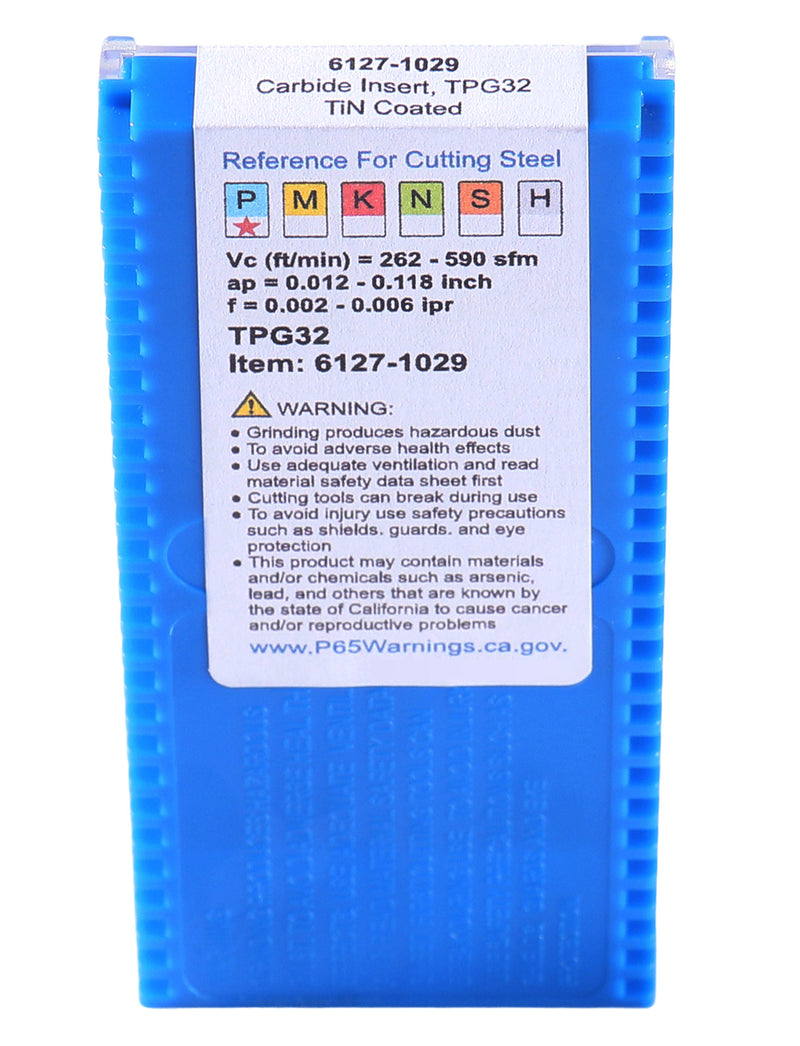 TPG, TiN Coated Carbide Inserts, 10 Pcs/Set