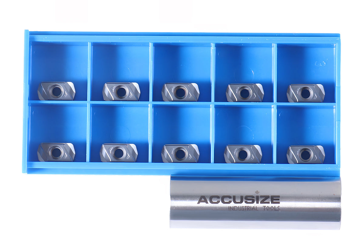 Carbide Inserts, TiALN Coated, LNMU, for Machining Steel and Stainless Steel, 10 Pcs/Box, 6128-0001x10