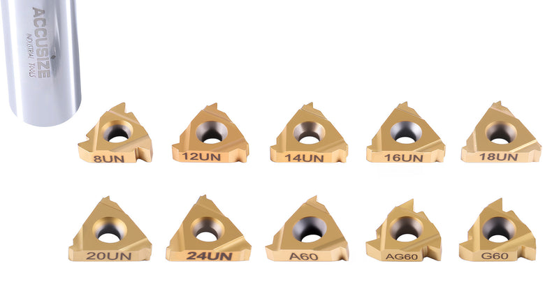 Inserts de filetage, carbure, revêtement étain, remplacement de l'ensemble 12-PC-non-filetage