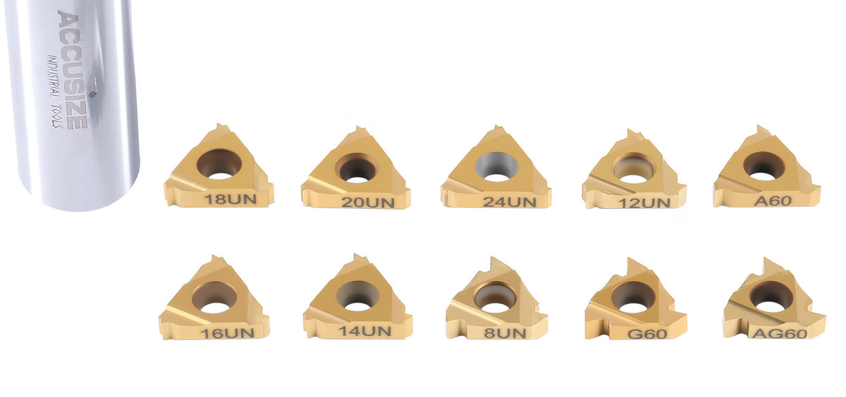 Inserts de filetage, carbure, revêtement étain, remplacement de l'ensemble 12-PC-non-filetage