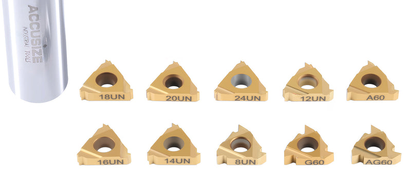 Inserts de filetage, carbure, revêtement étain, remplacement de l'ensemble 12-PC-non-filetage