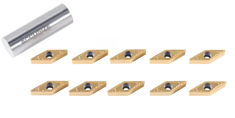 VBMT332, Carbide Inserts, TiN Coated, 10 Pcs/Set