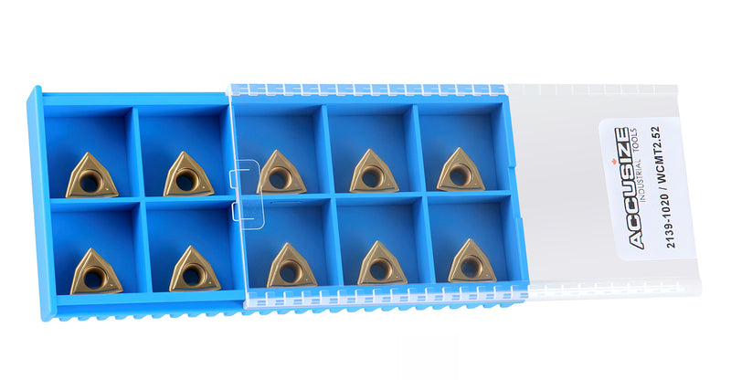 WCMT Inserts, TiN Coated, Carbide, 10 Pcs/Set