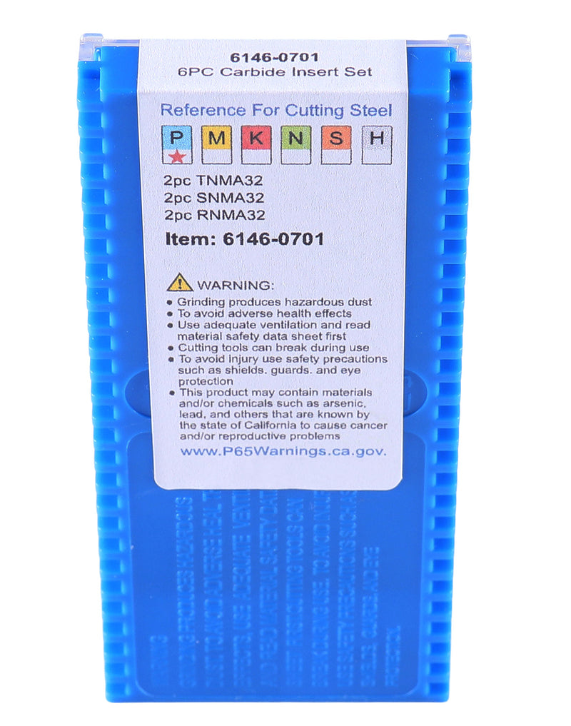 0046-0701, 6 ps/set Carbide Inserts 2 ps TNMA322, 2 ps SNMA 322, 2 ps RNMA 322 for Little Hogger Mills