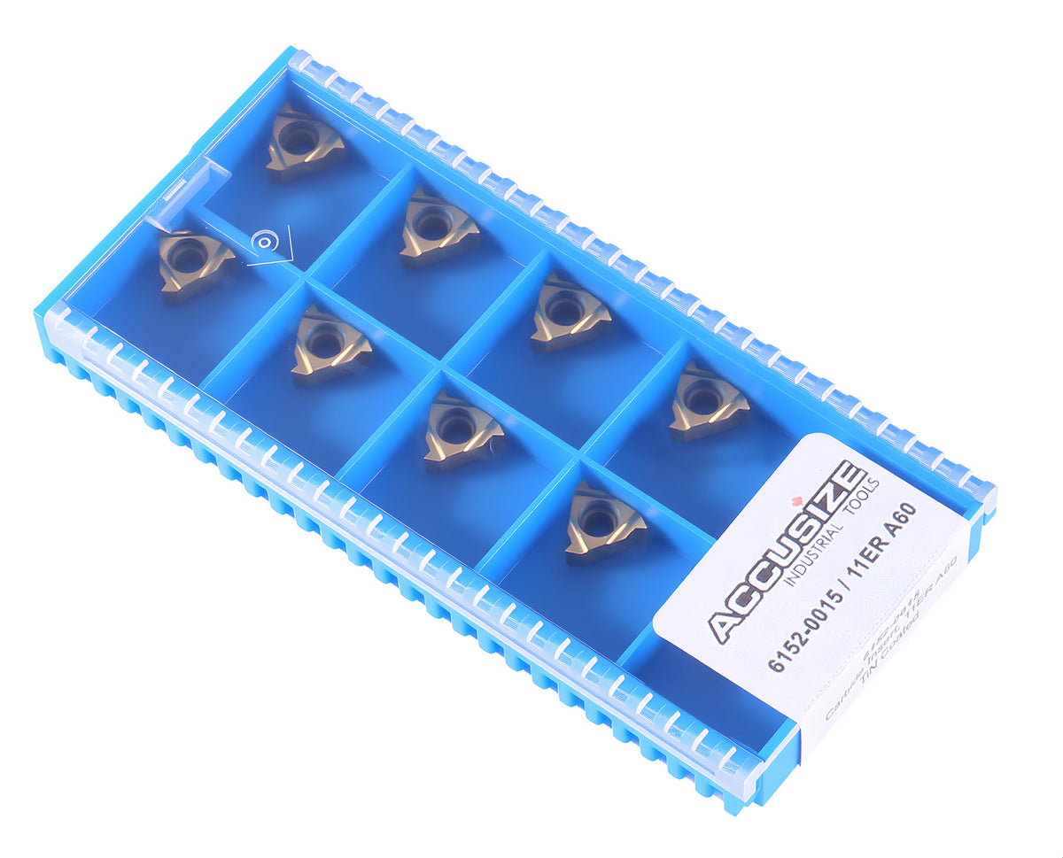 AG60, A60, Carbide Threading Inserts, TiN Coated, 10 Pcs/Box