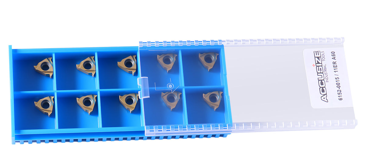 AG60, A60, Carbide Threading Inserts, TiN Coated, 10 Pcs/Box