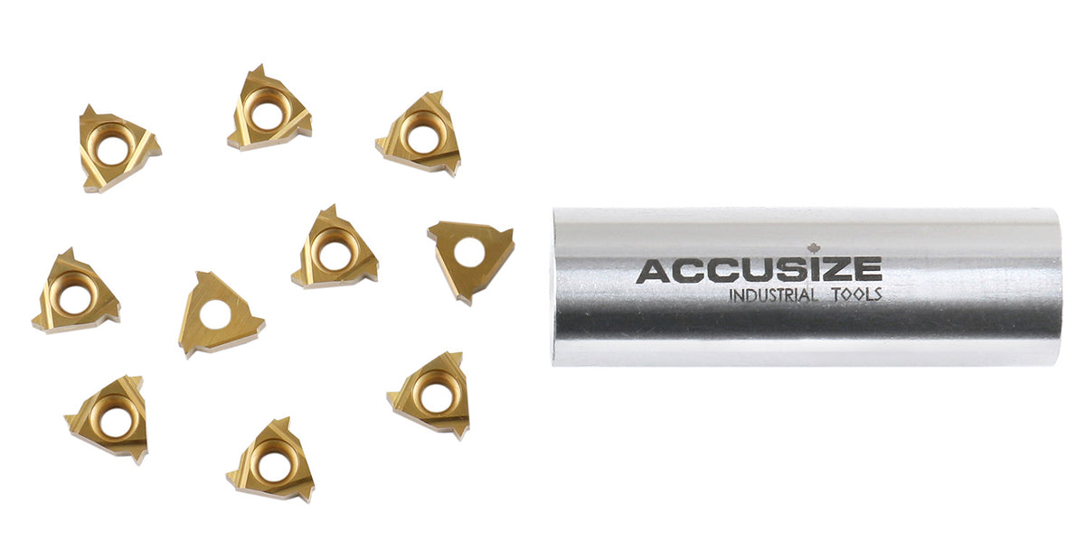AG60, A60, Carbide Threading Inserts, TiN Coated, 10 Pcs/Box