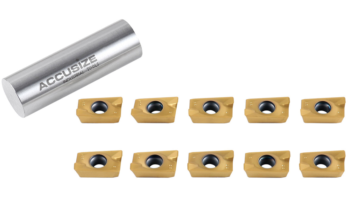Tin Coated APKT1604 Carbide Inserts, Set of 10 Pieces, 6156-1604x10