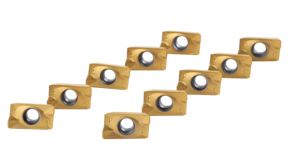 Tin Coated APKT1604 Carbide Inserts, Set of 10 Pieces, 6156-1604x10