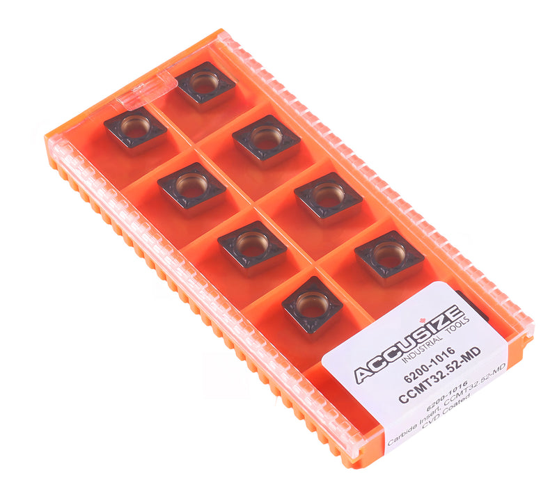 Carbide inserts, CVD + TiN Coating, CCMT, Black/Yellow, 10 ps/box