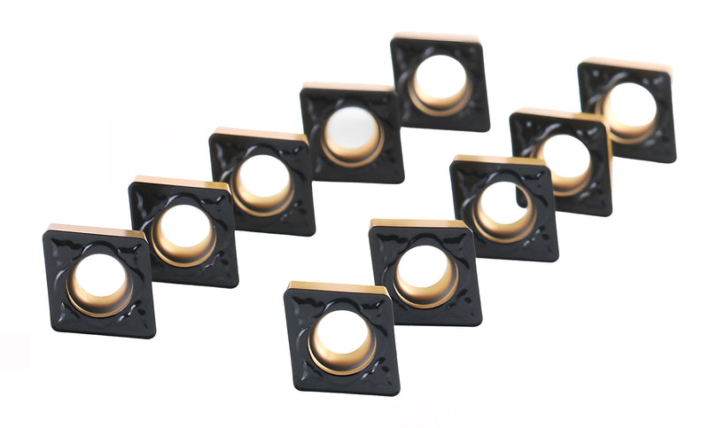 Carbide inserts, CVD + TiN Coating, CCMT, Black/Yellow, 10 ps/box