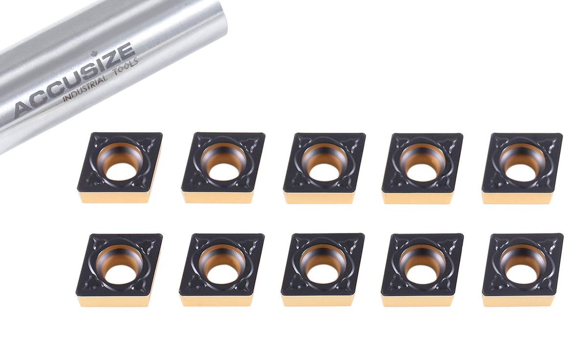 Carbide inserts, CVD + TiN Coating, CCMT, Black/Yellow, 10 ps/box