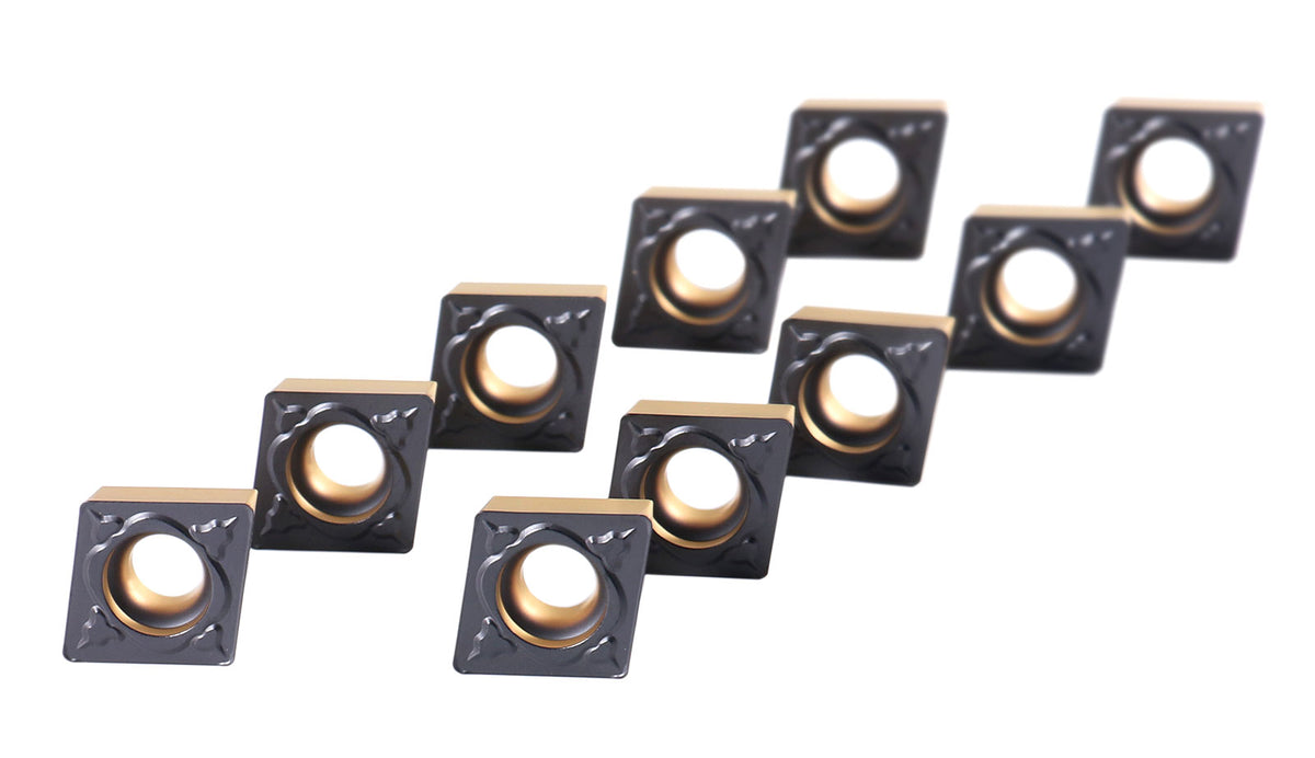 Carbide inserts, CVD + TiN Coating, CCMT, Black/Yellow, 10 ps/box