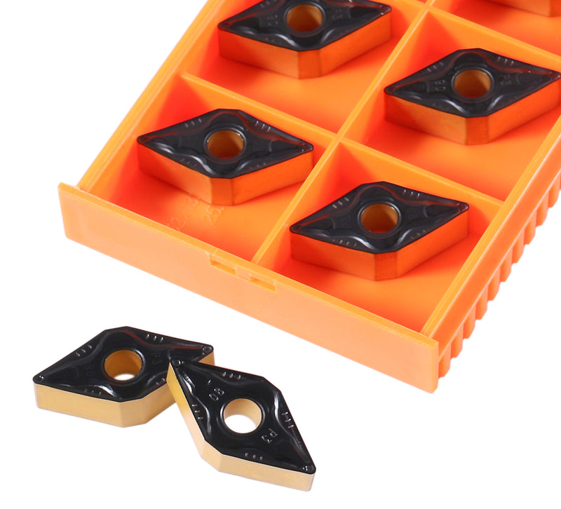Carbide Inserts Cvd Coating Dnmg432, 10 Pcs/Box, Black/Yellow, 6206-1028