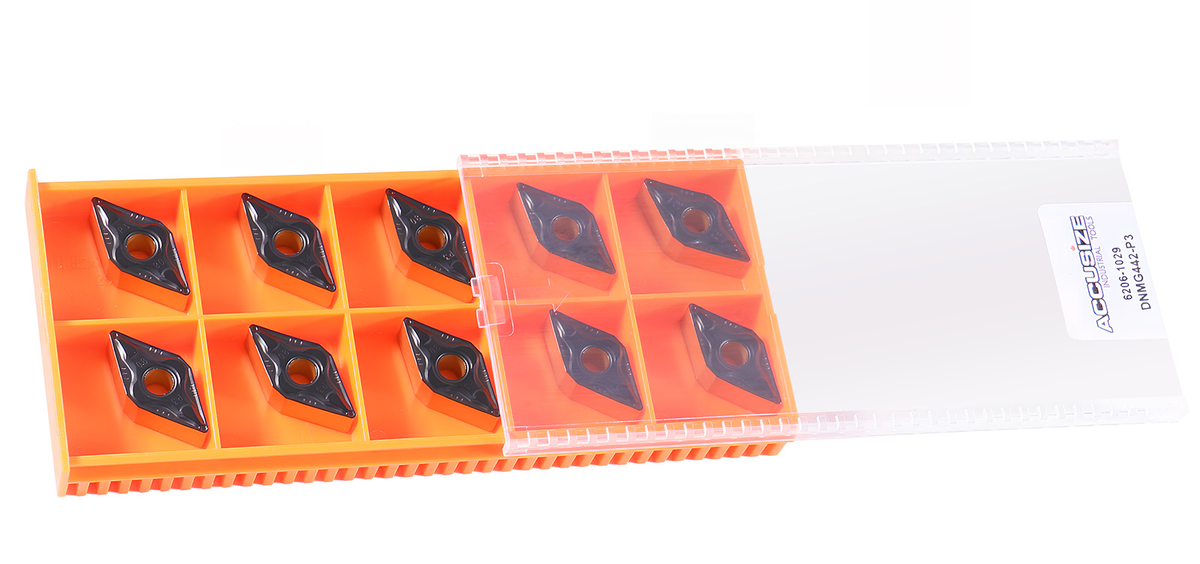 DNMG332, 432 & 442 Carbide Inserts, CVD Coated, Black/Yellow, 10 ps/box