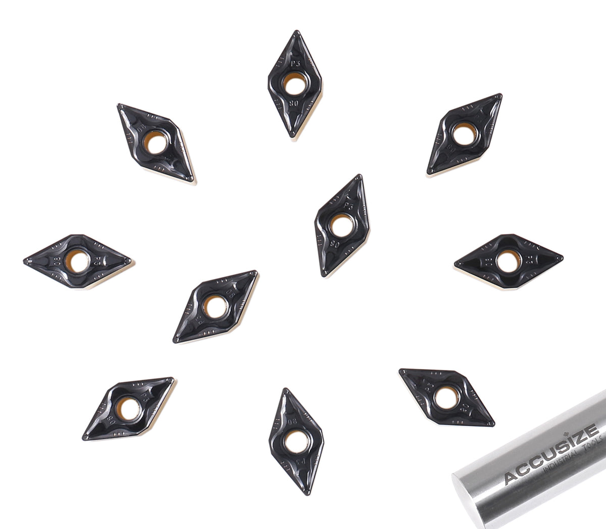 DNMG332, 432 & 442 Carbide Inserts, CVD Coated, Black/Yellow, 10 ps/box