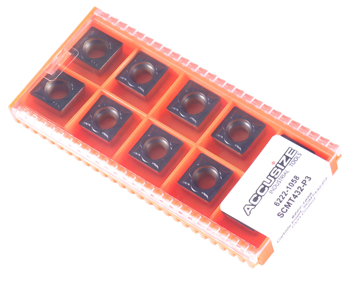 SCMT432 Carbide Inserts 10pcs/set, CVD coated, TiN Coated or Uncoated BU810