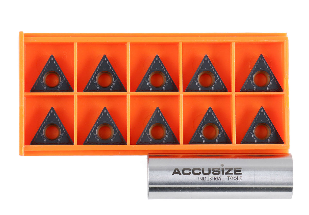 TCMT32.51 Cvd Coated Carbide Inserts, Black and Yellow, 10 Pcs/Box, 6224-1034