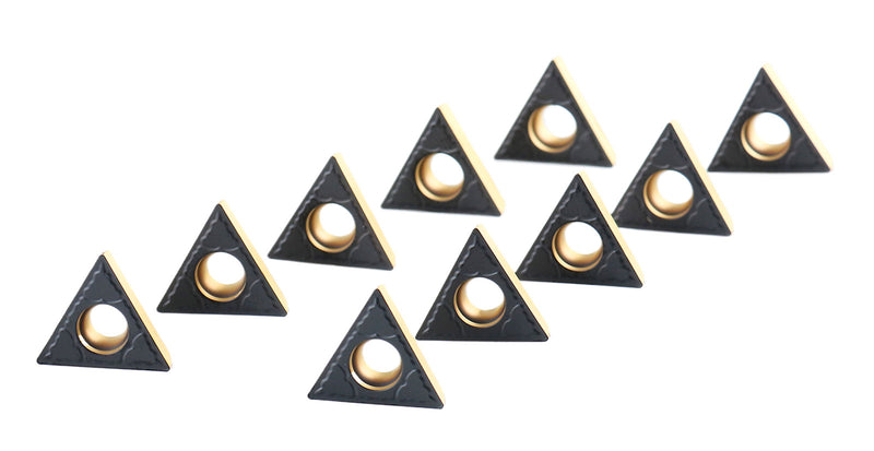 TCMT32.51 Cvd Coated Carbide Inserts, Black and Yellow, 10 Pcs/Box, 6224-1034