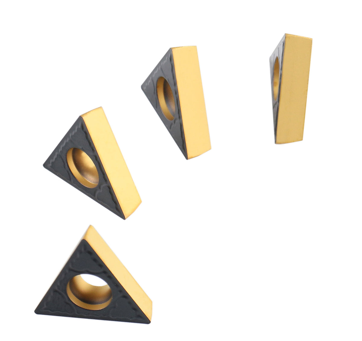 TCMT32.51 Cvd Coated Carbide Inserts, Black and Yellow, 10 Pcs/Box, 6224-1034