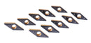 Vbmt332 Cvd Coated Carbide Inserts, Black and Yellow, 10 Pcs/Box, 6238-1028