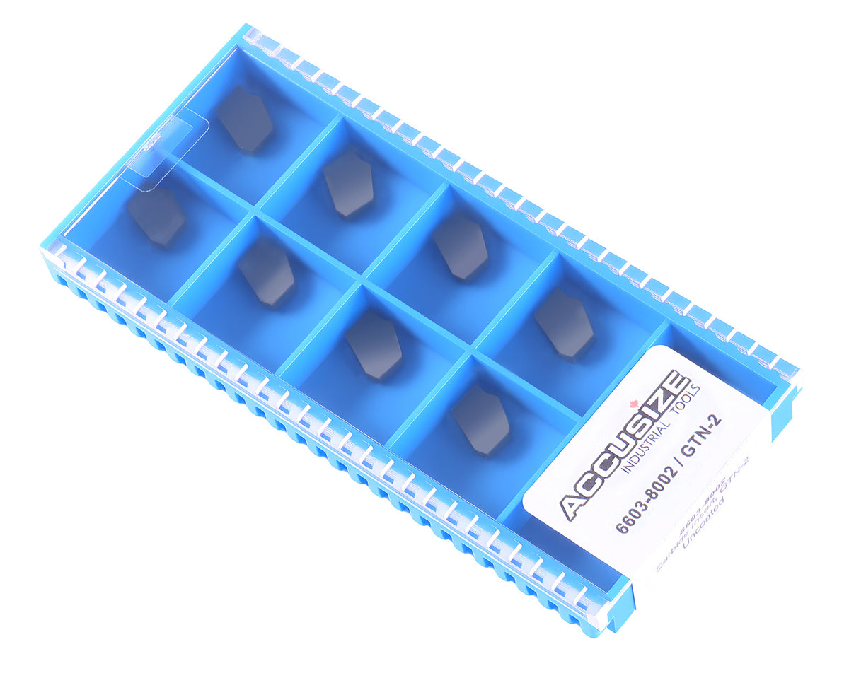 Self-Lock Carbide Cut-off GTN Carbide Inserts, 0 Degree Angle, for Cutting Steel, Aluminum or Stainless Steel 10Pcs/Set