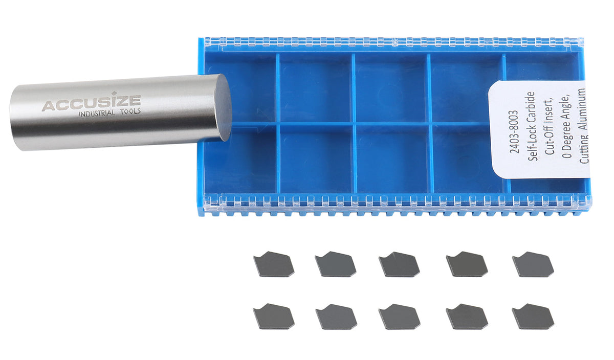 Self-Lock Carbide Cut-off GTN Carbide Inserts, 0 Degree Angle, for Cutting Steel, Aluminum or Stainless Steel 10Pcs/Set