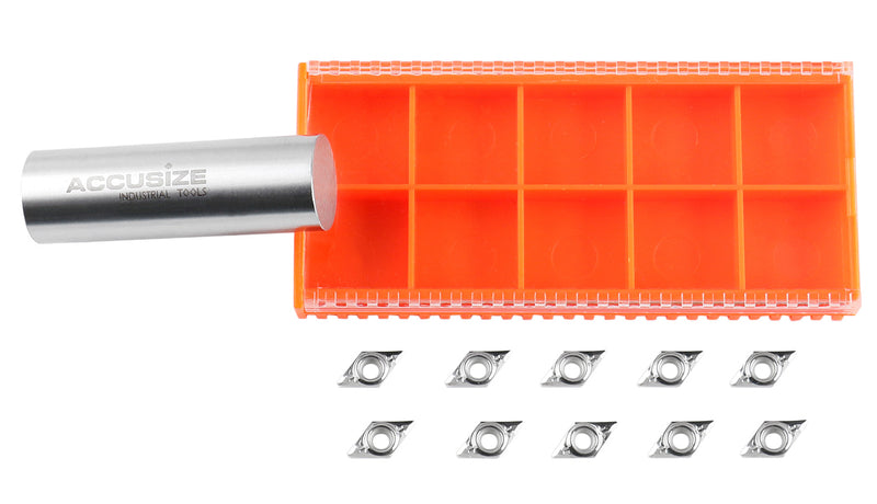 DCGT Carbide Inserts uncoated, cutting Aluminum, 10 Pcs/Box