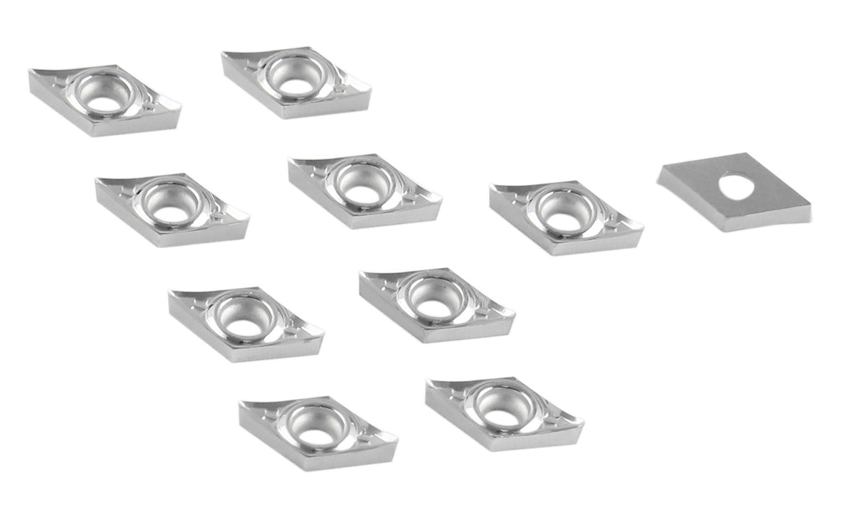 DCGT Carbide Inserts uncoated, cutting Aluminum, 10 Pcs/Box