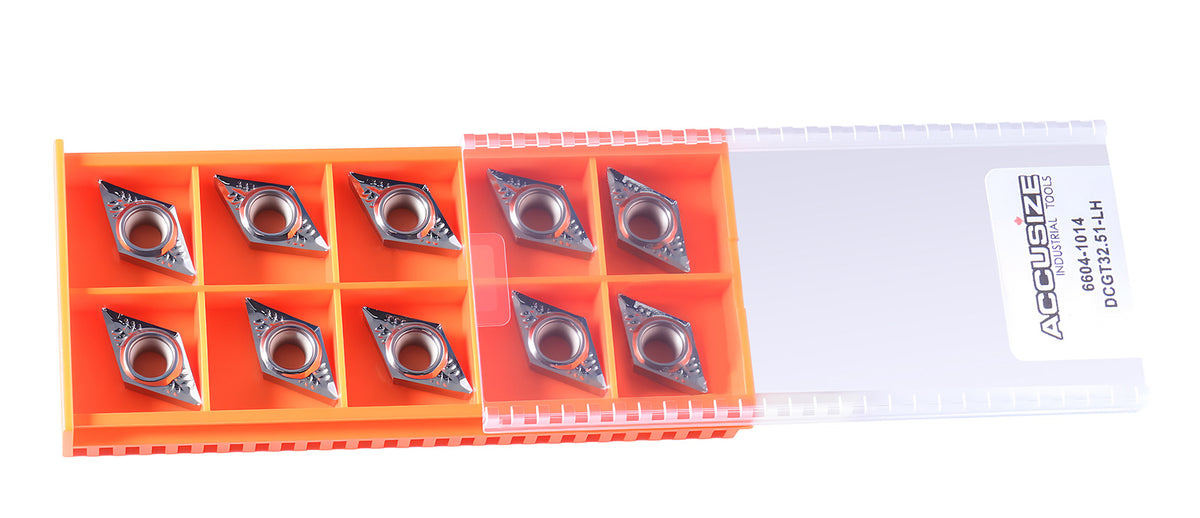 DCGT Carbide Inserts uncoated, cutting Aluminum, 10 Pcs/Box