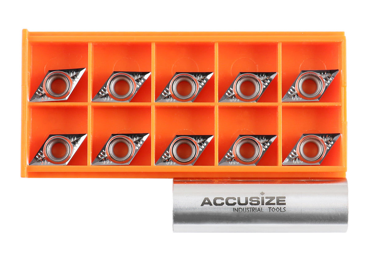 DCGT Carbide Inserts uncoated, cutting Aluminum, 10 Pcs/Box