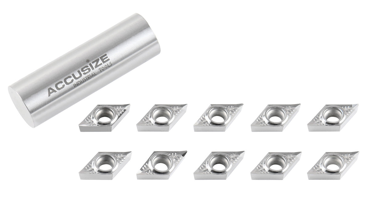 DCGT Carbide Inserts uncoated, cutting Aluminum, 10 Pcs/Box