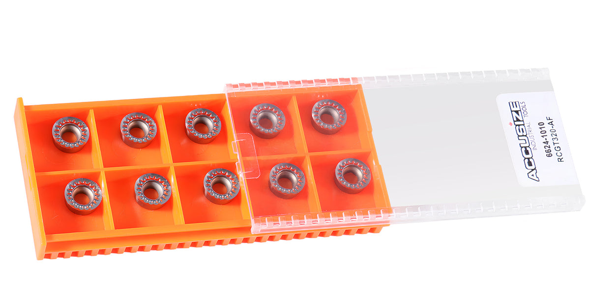 Accusize Industrial Tools RCGT320-AF Carbide Inserts, 10 Pcs, Cutting Aluminum, 6624-1010x10