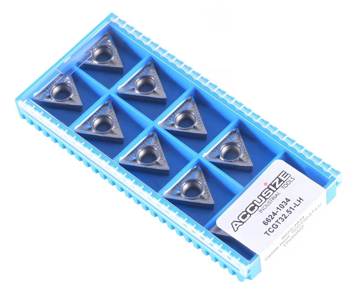 Carbide Inserts, TCGT, for Machining Aluminum, 10 Pcs/Set