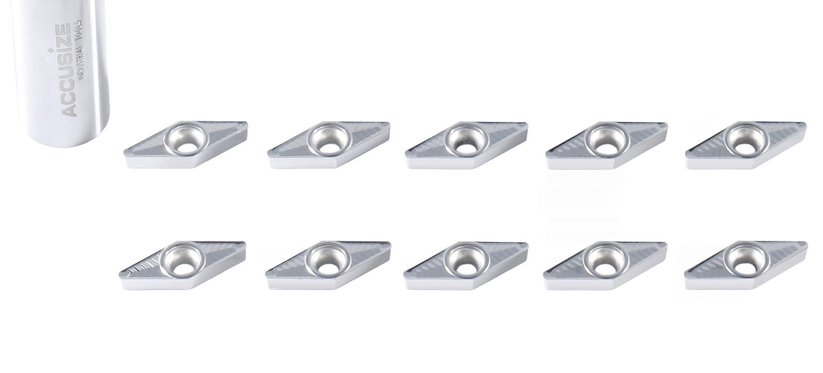VBGT Carbide Inserts, for Cutting Aluminum, 10 Pcs/Set