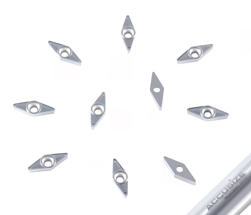 VBGT Carbide Inserts, for Cutting Aluminum, 10 Pcs/Set