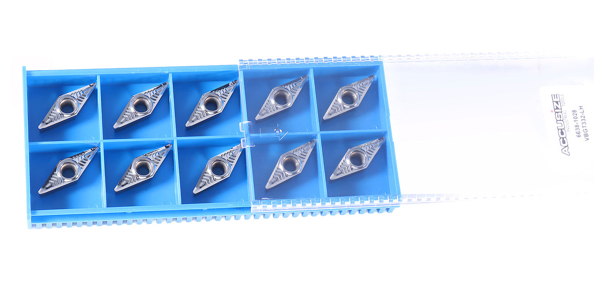 VBGT Carbide Inserts, for Cutting Aluminum, 10 Pcs/Set