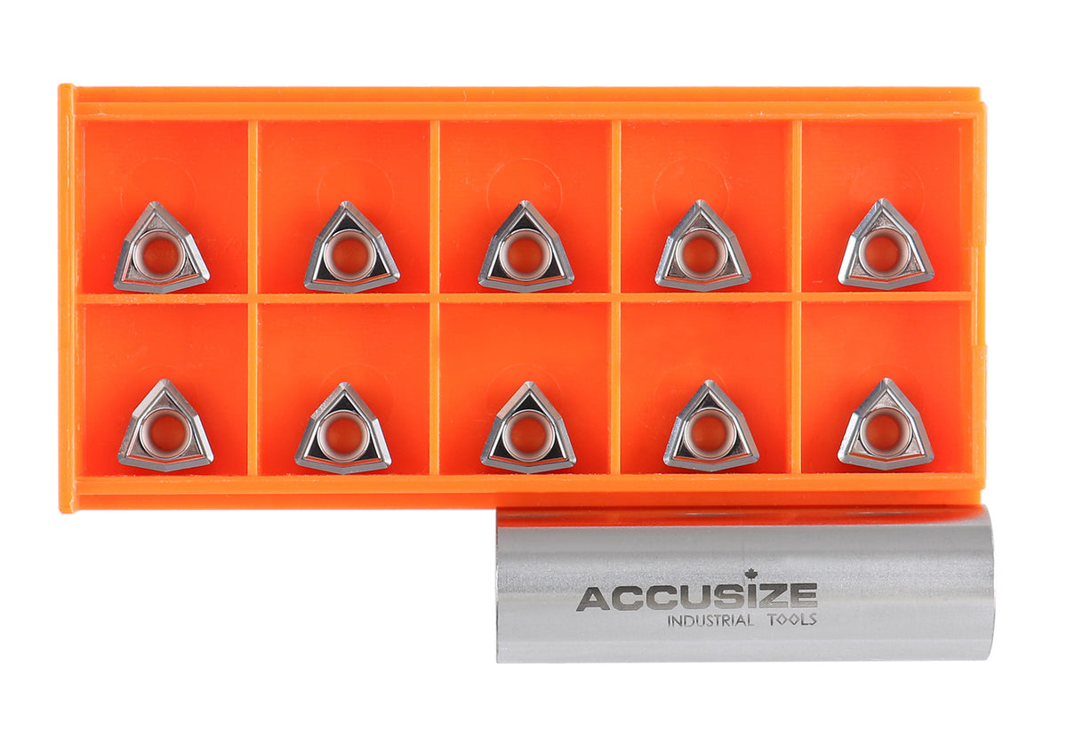 WCGT Inserts, Uncoated, Carbide, for Cutting Aluminum, 10 Pcs/Set
