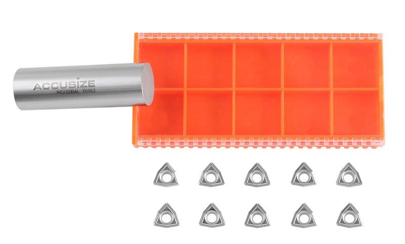 WCGT Inserts, Uncoated, Carbide, for Cutting Aluminum, 10 Pcs/Set