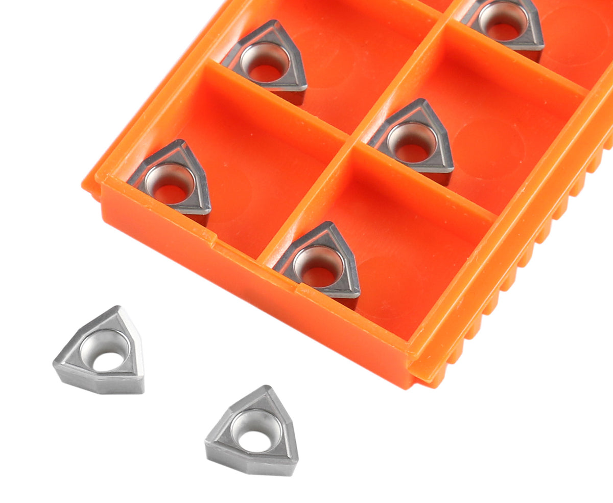 WCGT Inserts, Uncoated, Carbide, for Cutting Aluminum, 10 Pcs/Set