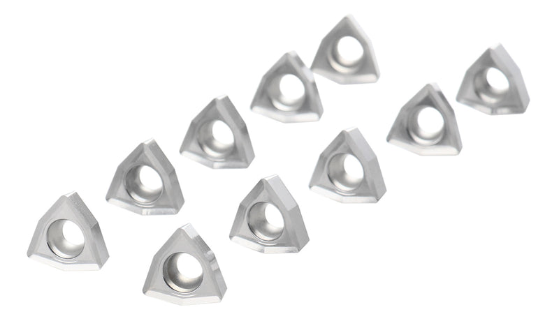 WCGT Inserts, Uncoated, Carbide, for Cutting Aluminum, 10 Pcs/Set