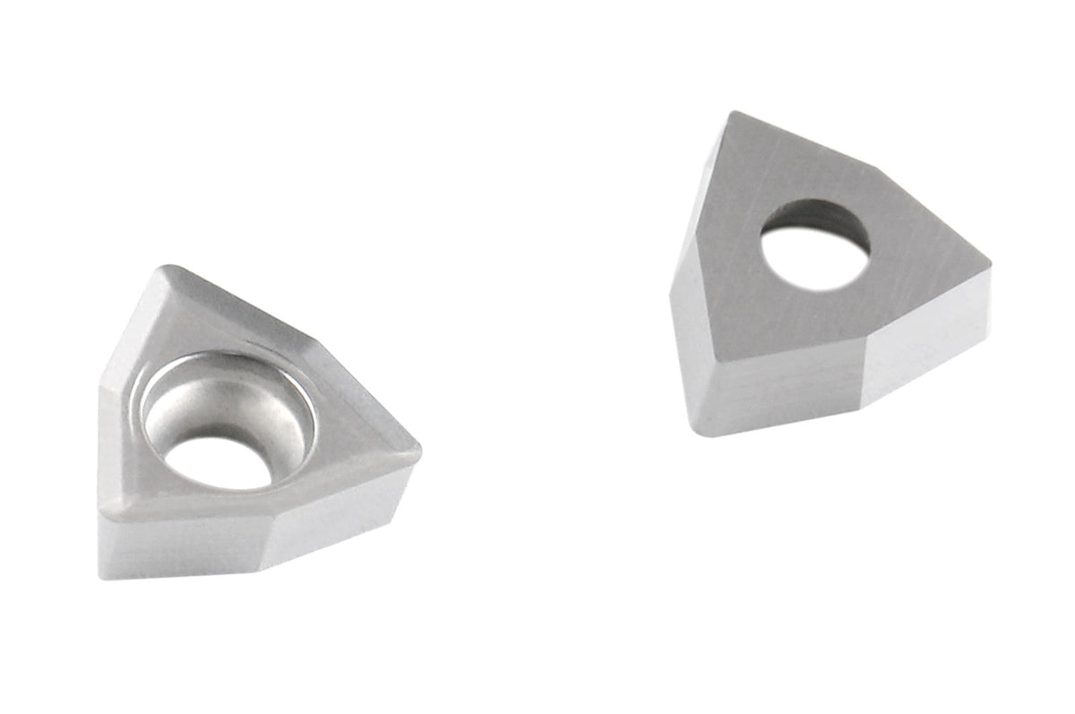WCGT Inserts, Uncoated, Carbide, for Cutting Aluminum, 10 Pcs/Set